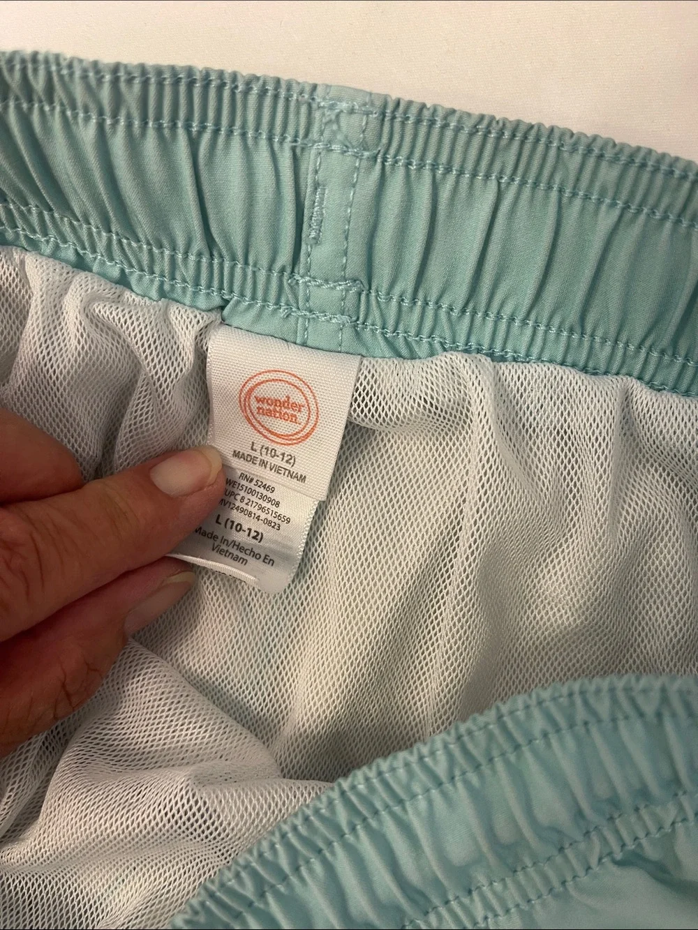 wonder nation Blue & Green Ocean Scene Swim Trunks Size L 10-12
